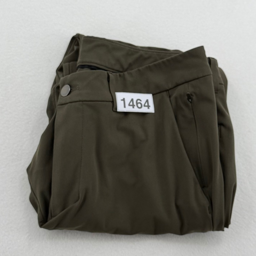 Lululemon Commission Slim-Fit Pant Mens 34 Olive Green Technical Excellent - Picture 8 of 8